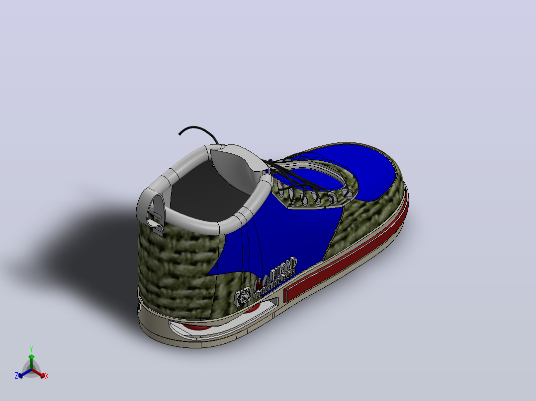帆布鞋模型3D图正等轴测图