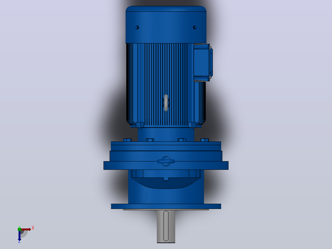 RXF127法兰轴伸式安装斜齿轮减速机RX127-Y4-8P-112M-M1-0°-Φ450俯视图