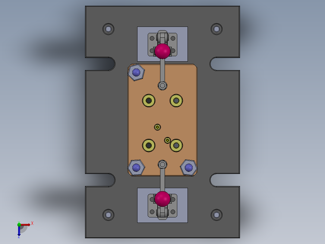简单的夹具sw21俯视图