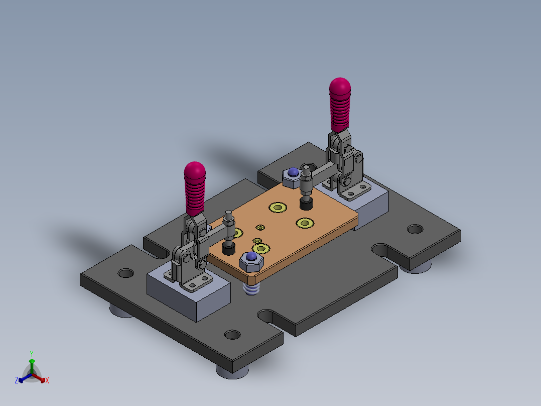 简单的夹具sw21正等轴测图