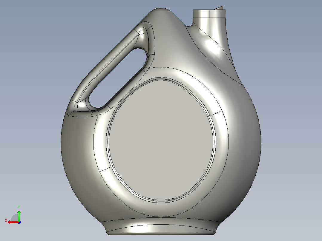 solidworks 塑料油瓶造型设计后视图