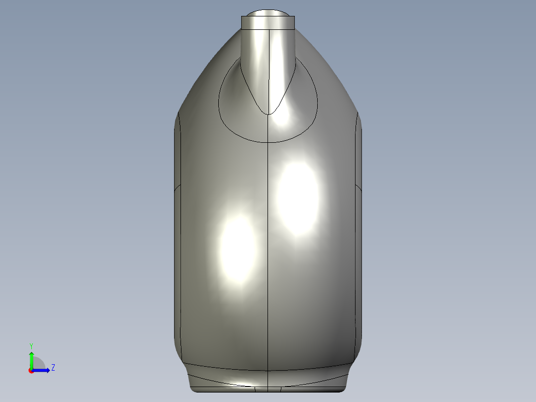 solidworks 塑料油瓶造型设计左视图