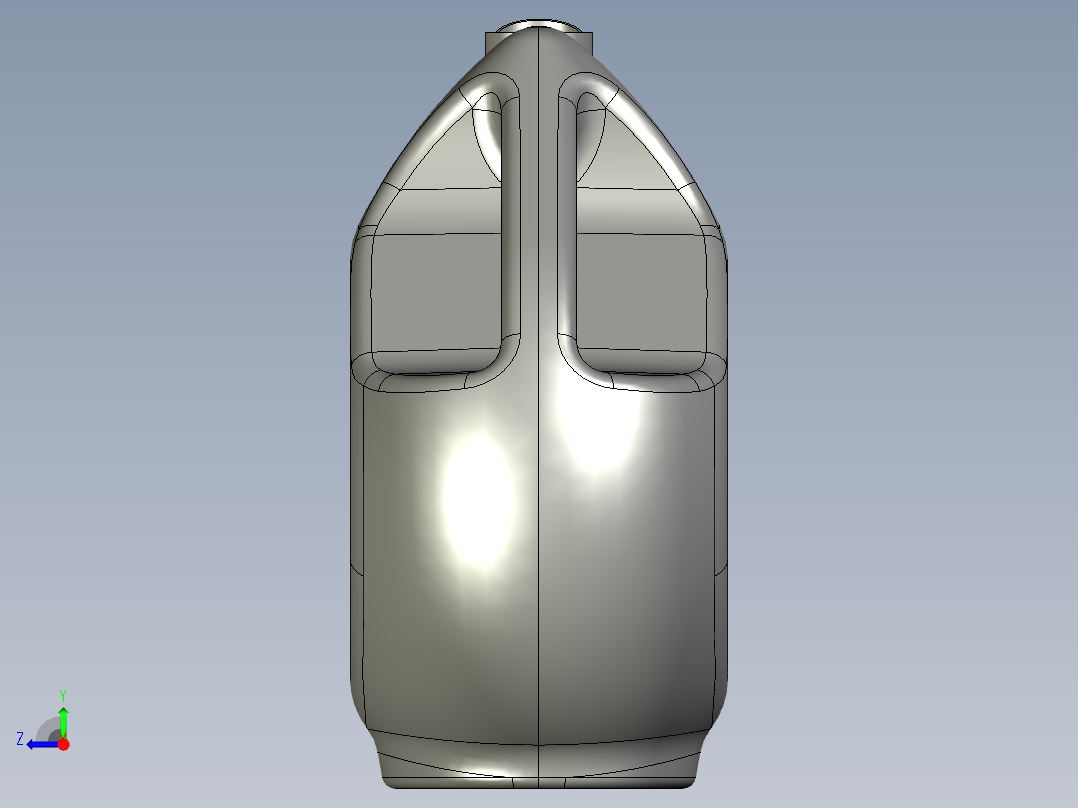 solidworks 塑料油瓶造型设计右视图