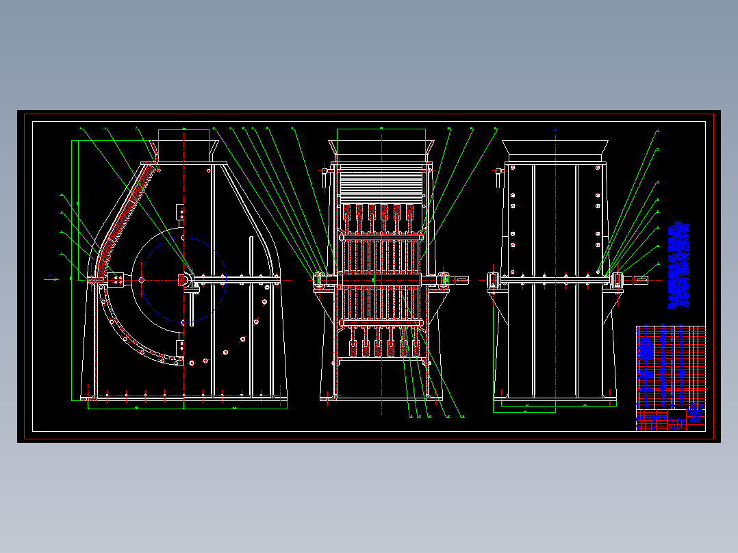 单转子可逆式锤式破碎机设计