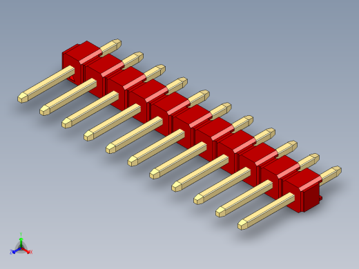 彩色公头100mil（2.54mm）系列-DS1021_red_1x11p_100mil_Type1_rev1.0