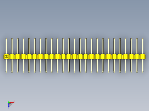 彩色公排针 100mil 2.54mm 系列-DS1022_yellow_3x25p_100mil_TypeD_rev1.0俯视缩略图