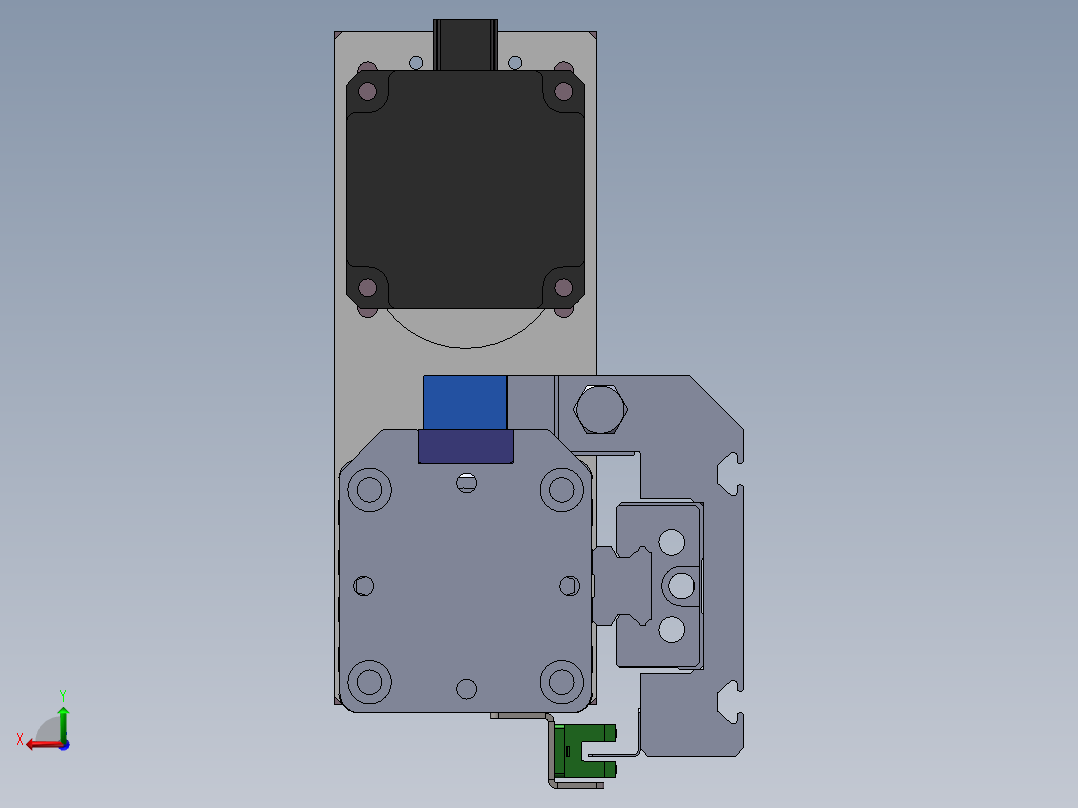电动滑台模组SR64侧装模型后视图
