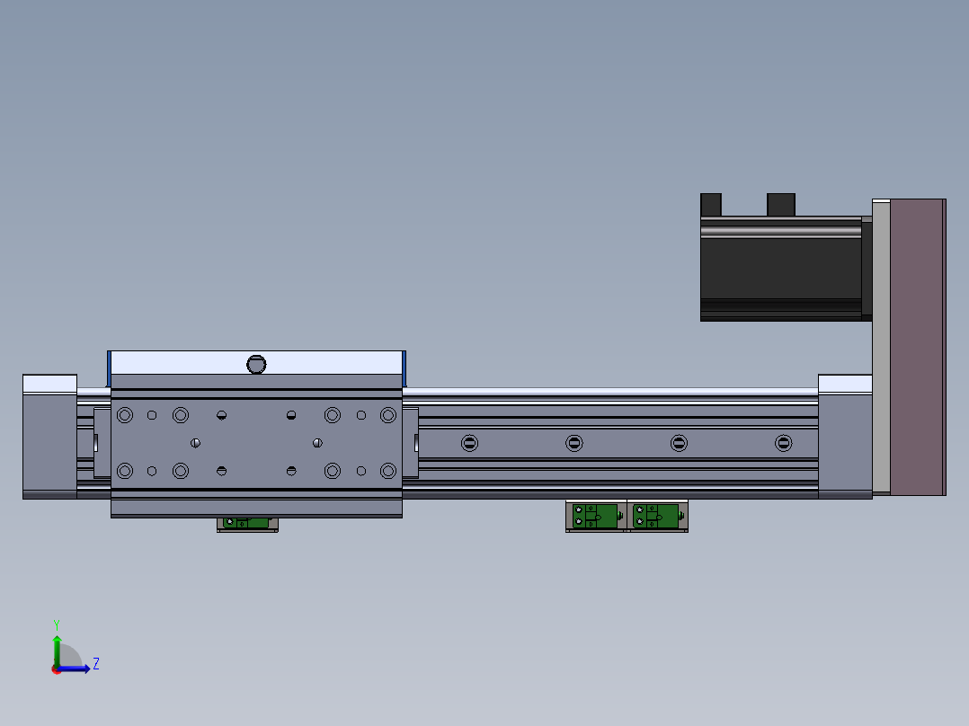 电动滑台模组SR64侧装模型左视图