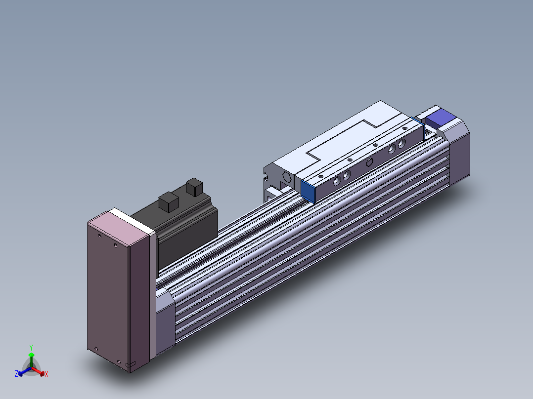 电动滑台模组SR64侧装模型正等轴测图