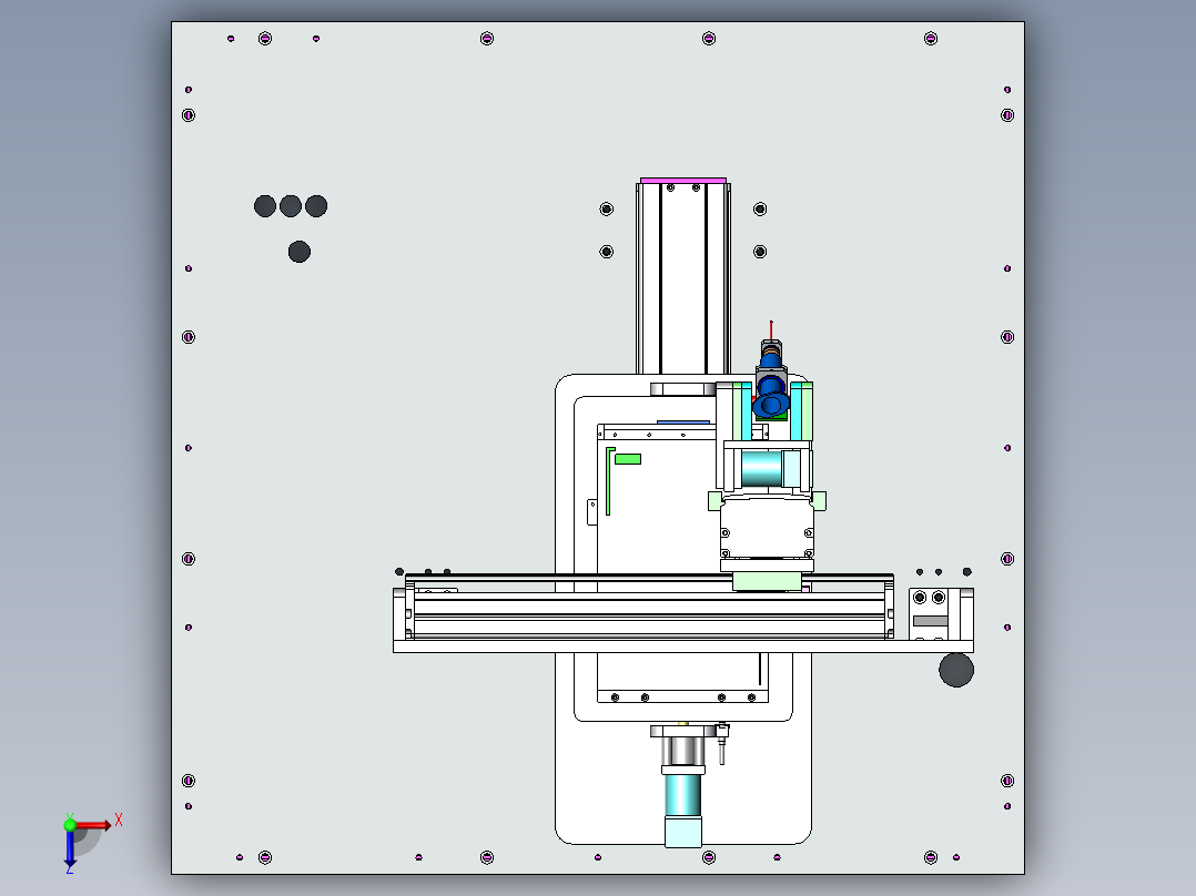 五轴焊接平台SW三维图==740804==15俯视图