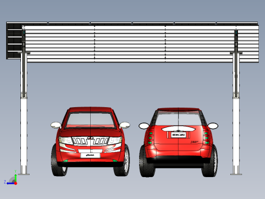 带太阳能模块的停车场结构--stp右视缩略图