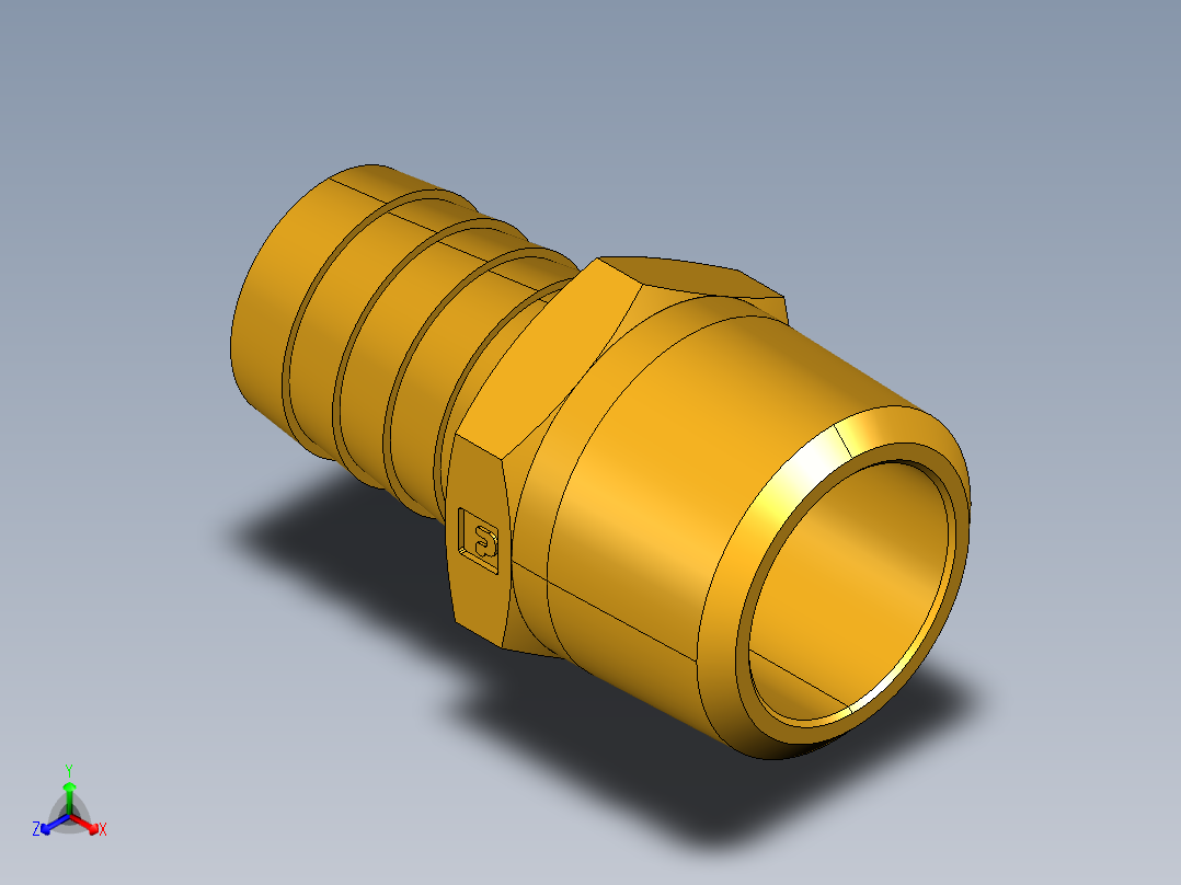 倒齿式工业管接头Hose Barb to Male Pipe 125HBL-12-12主视图