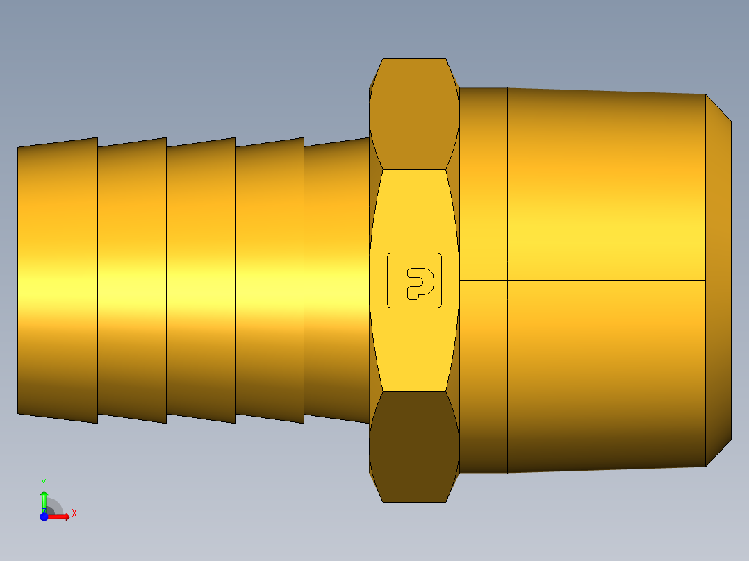 倒齿式工业管接头Hose Barb to Male Pipe 125HBL-12-12前视图