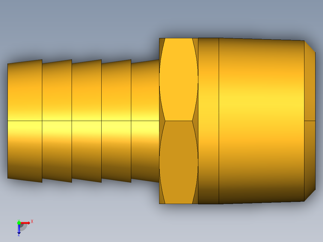 倒齿式工业管接头Hose Barb to Male Pipe 125HBL-12-12俯视图