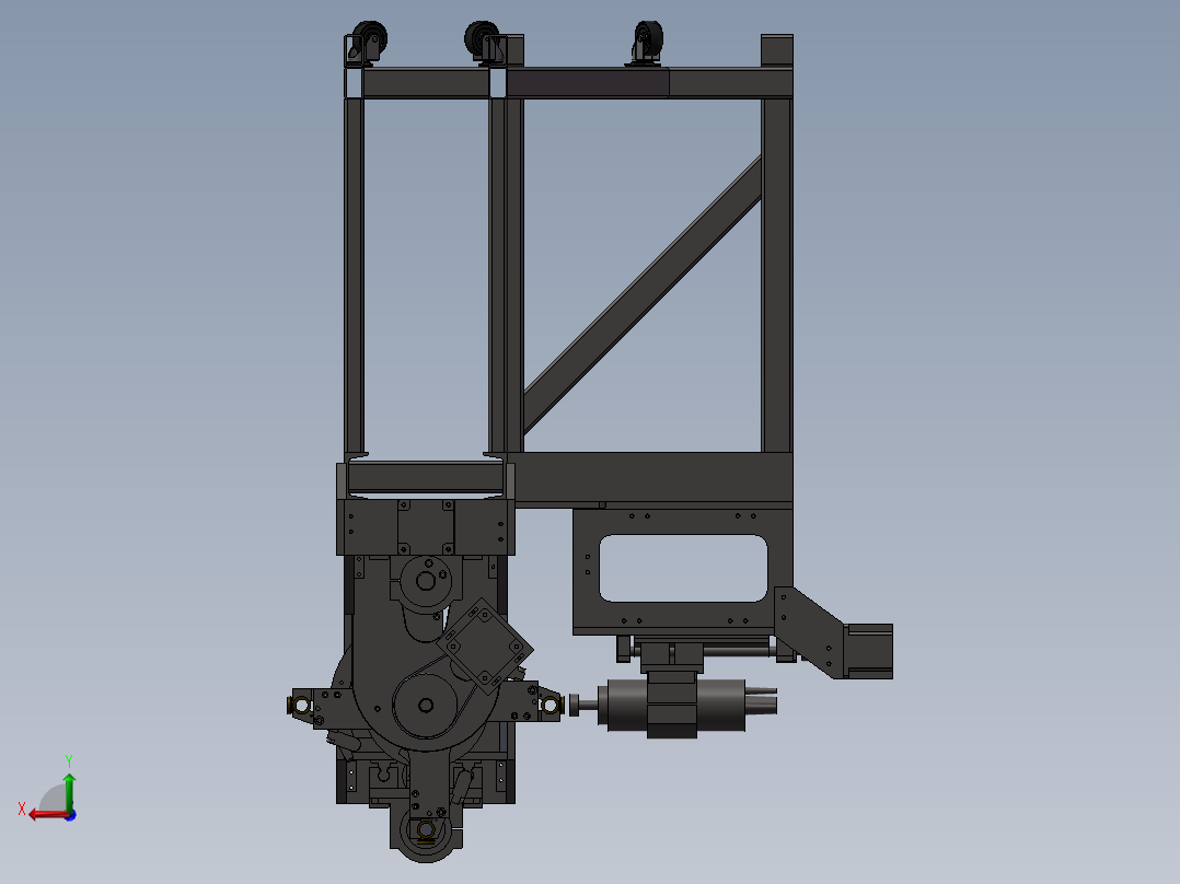 多工位旋转式钻孔机后视图