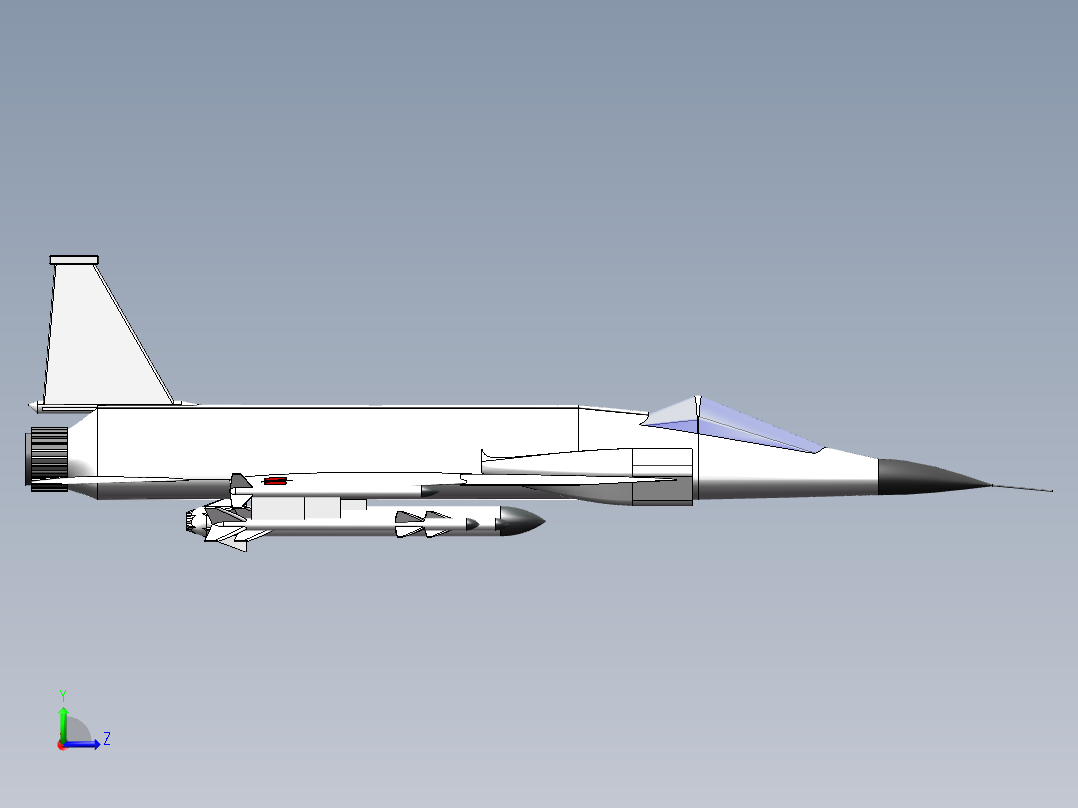 枭龙战斗机左视图