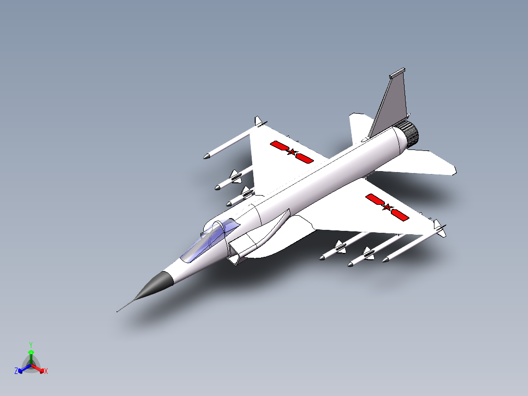 枭龙战斗机正等轴测图