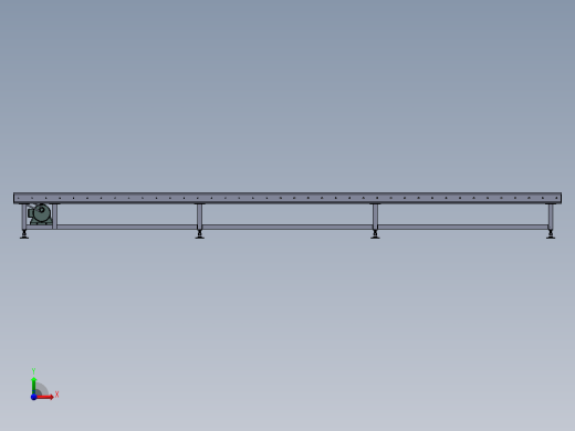 滚筒输送机三维SW模型前视缩略图