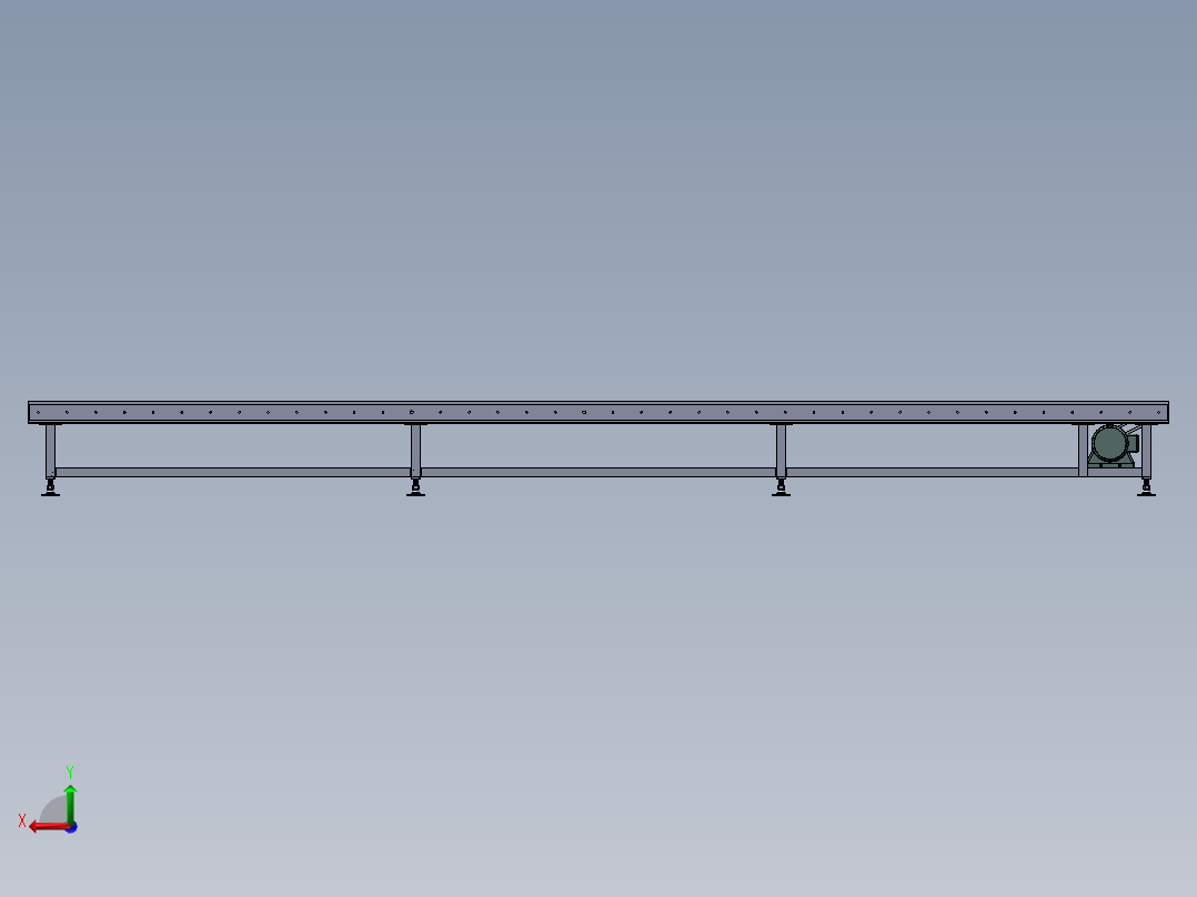 滚筒输送机三维SW模型后视图