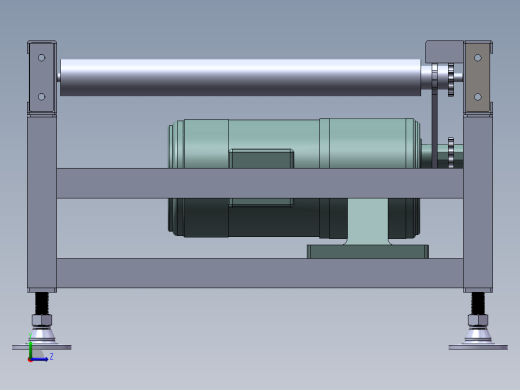 滚筒输送机三维SW模型左视缩略图