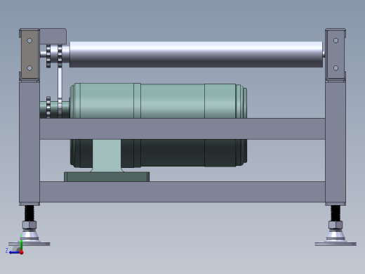 滚筒输送机三维SW模型右视缩略图