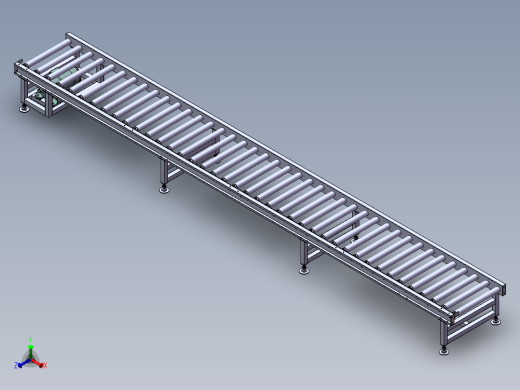 滚筒输送机三维SW模型正等轴测缩略图
