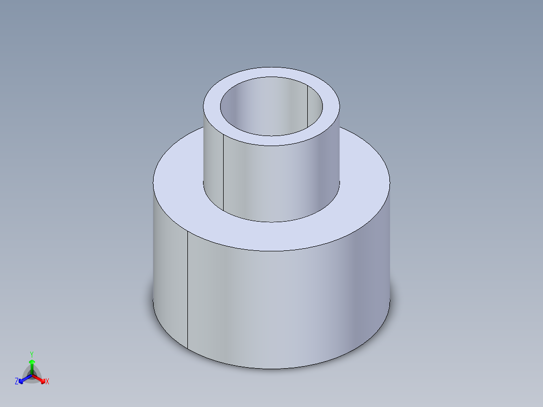 CPVC管件11-Sch80_ReducerCoupling_SxS_9829-249_2in x 1in正等轴测图