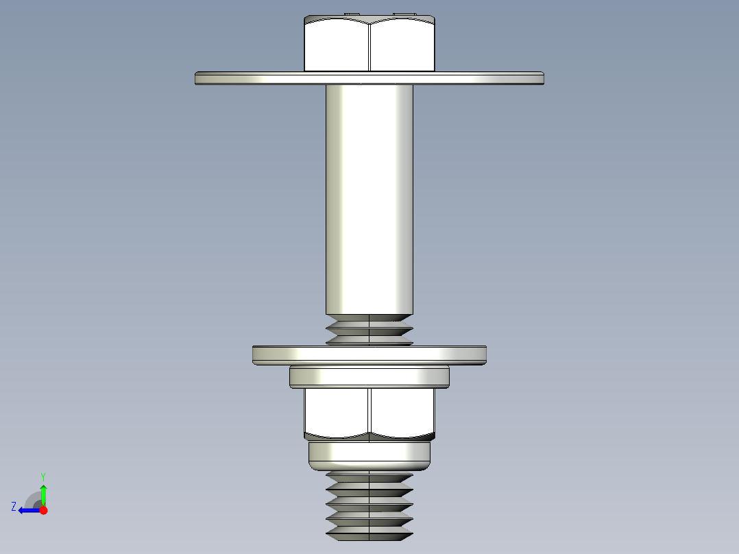 紧固件-IGES 0.3750 Bolt Hex右视图