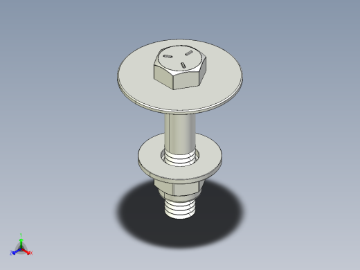 紧固件-IGES 0.3750 Bolt Hex正等轴测缩略图