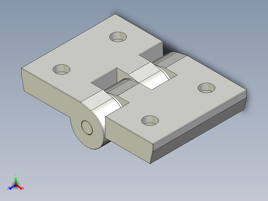 鋁合金蝶型鉸鏈(B)5570-3D多系列多零件图纸模型正等轴测图