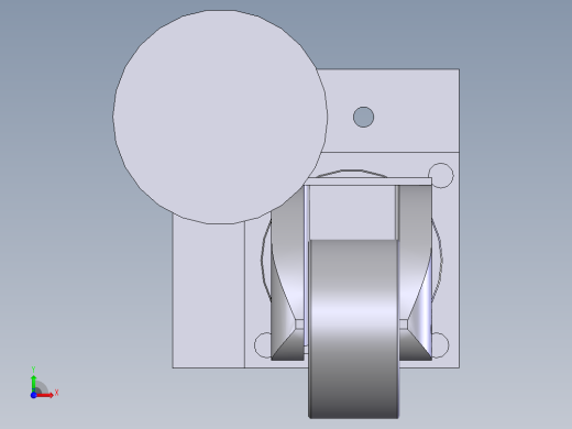 脚轮脚柱组合前视缩略图