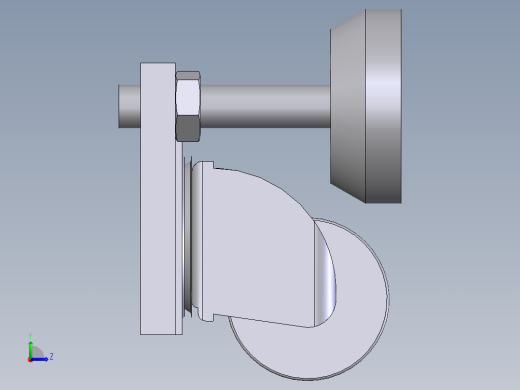 脚轮脚柱组合左视缩略图