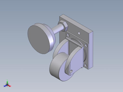 脚轮脚柱组合正等轴测缩略图