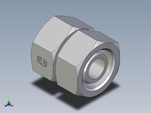 卡套式工业通用硬管接头EO_Swivel_union_GZ25SCF正等轴测缩略图