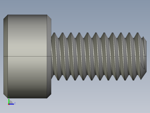 M4 x 0.7mm Thread 8mm LONG SOCKET HEAD CAP SCREW.STEP左视缩略图