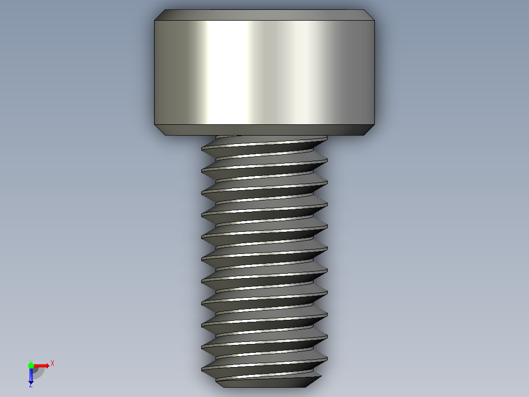 M4 x 0.7mm Thread 8mm LONG SOCKET HEAD CAP SCREW.STEP俯视图