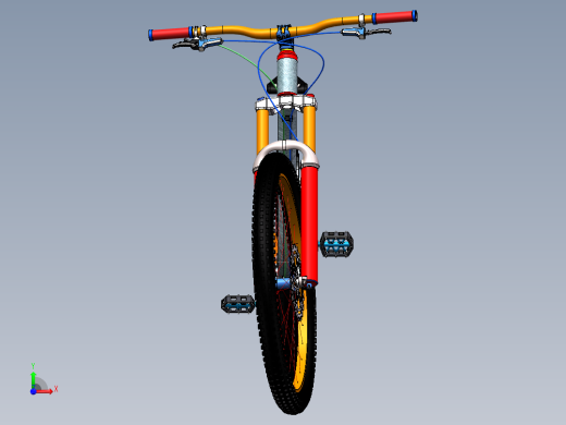 变速自行车三维模型前视缩略图