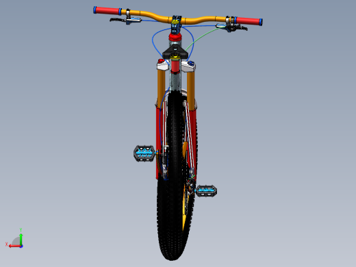 变速自行车三维模型后视缩略图