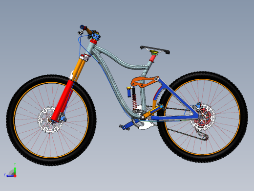 变速自行车三维模型右视缩略图