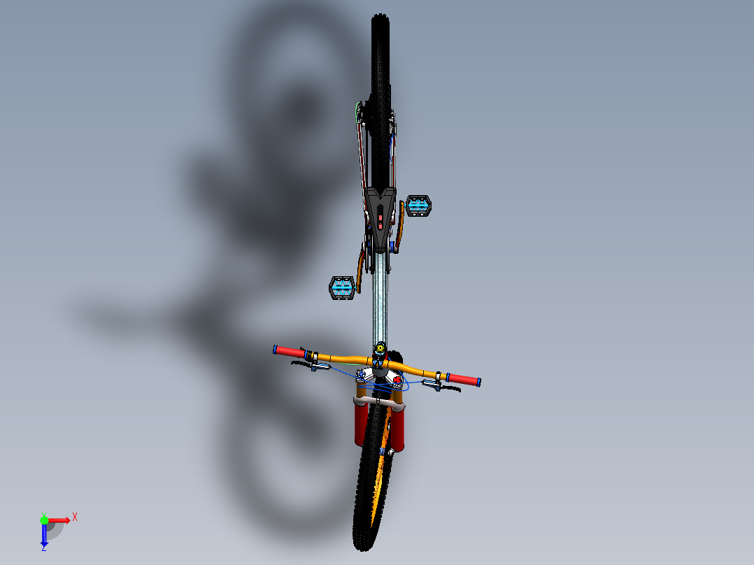 变速自行车三维模型俯视图