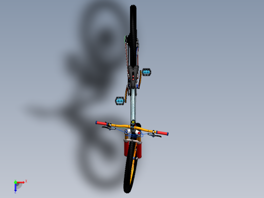 变速自行车三维模型俯视缩略图