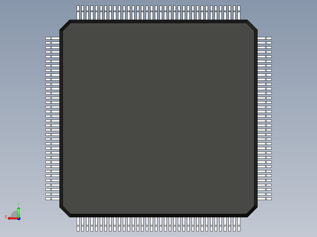 元器件3D封装QFP144_FPT-144P-M01161后视图