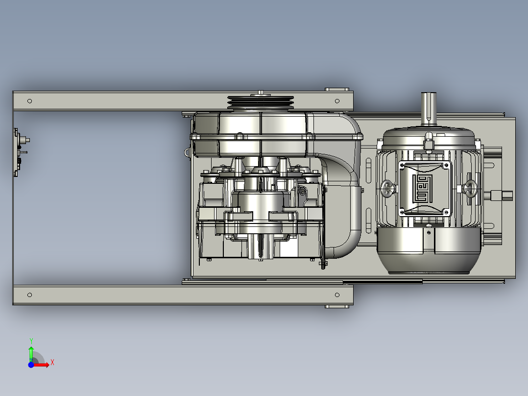 滑动安装空气压缩机--stp前视图