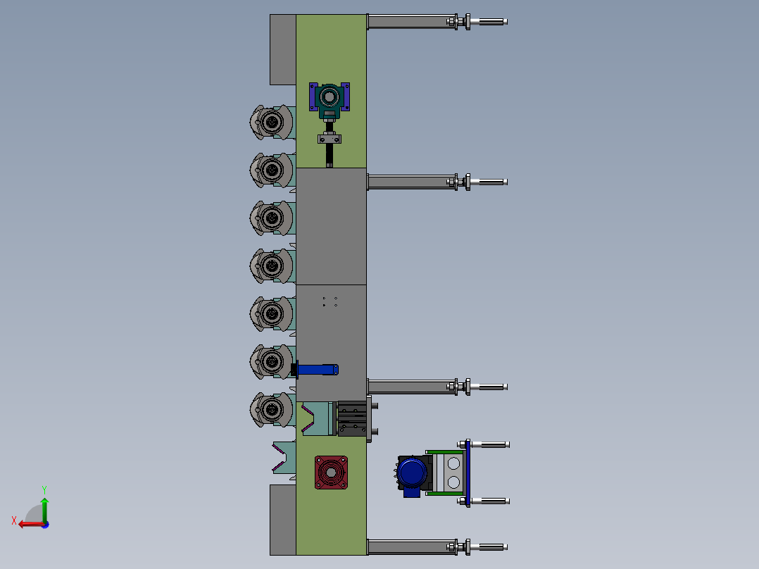 曲轴输送线sw20可编辑后视图