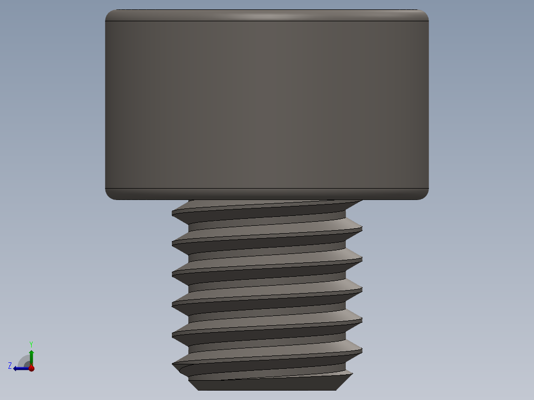 Screw_DIN_912_M5x5F_A2.SLDPRT公制内六角螺钉右视图