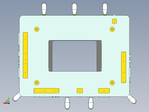 电脑金属中框测四周侧孔检具模型后视缩略图