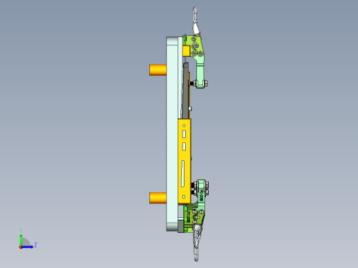 电脑金属中框测四周侧孔检具模型左视缩略图