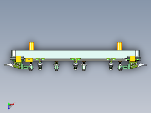电脑金属中框测四周侧孔检具模型俯视缩略图