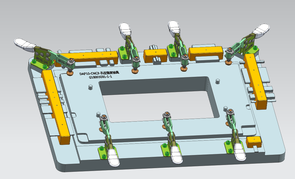 电脑金属中框测四周侧孔检具模型