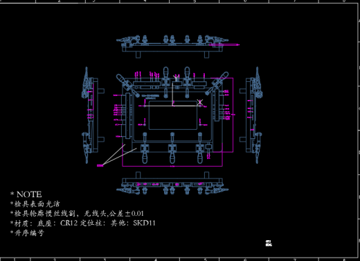 电脑金属中框测四周侧孔检具模型缩略图